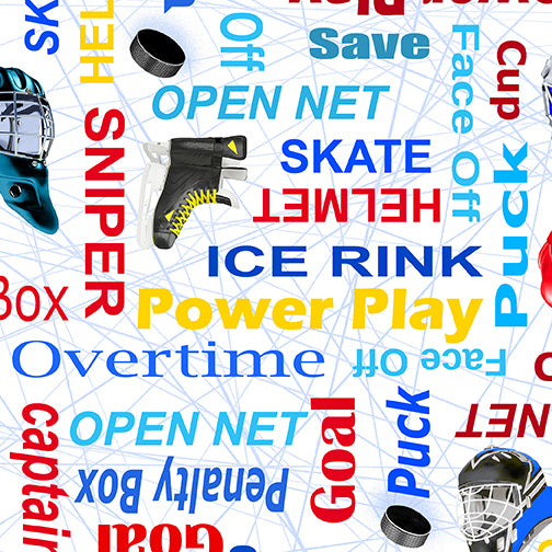 HOCKEY WORDS WHITE   #: 1245209B