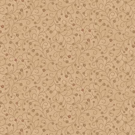 Henry Glass Oak & Maple Tan Dotted Vines 3289-33