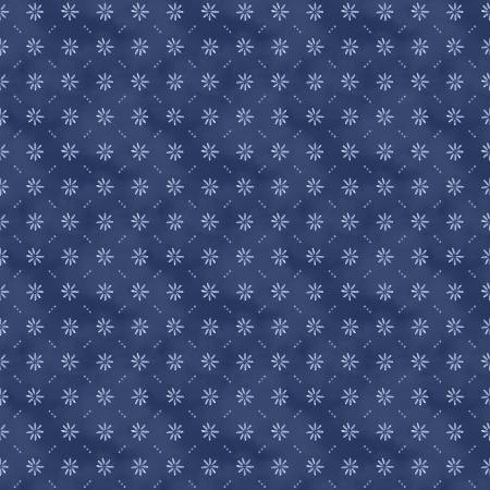 Wilmington Prints Dark Blue Ditsy Floral Grid # 36277-441