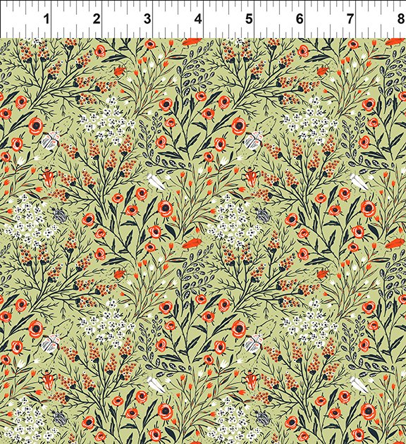 In The Beginning Fabrics Whimsy 4WMS-1 Green 4