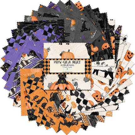 Wilmington Prints Meow-Gical Night (42) 5" charm square