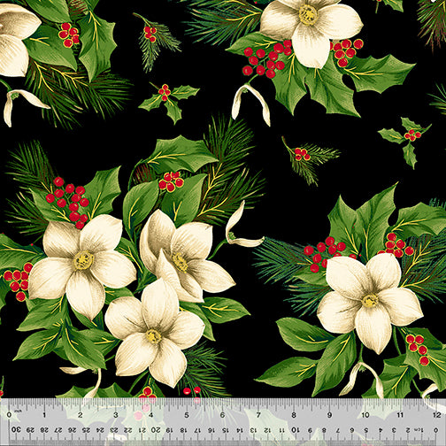 Windham Fabrics Christmas Blooms WIDE BACK 53580W