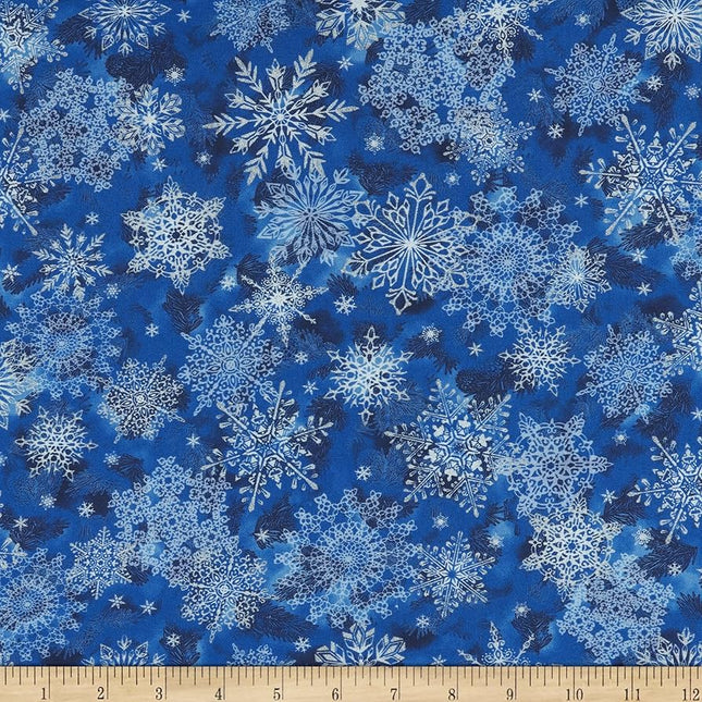 Robert Kaufman Holiday Flourish WIDE BACK SRKDX-20788-11, Blue