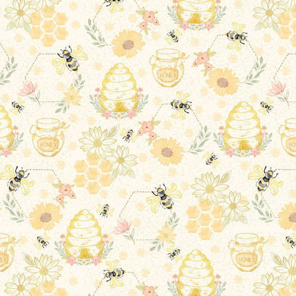 Timeless Treasures Home Sweet Home BEE-CD3042  CREAM