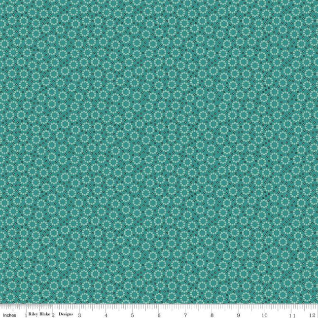 Riley Blake Lori Holt Home Town Miller Teal C13593-TEAL