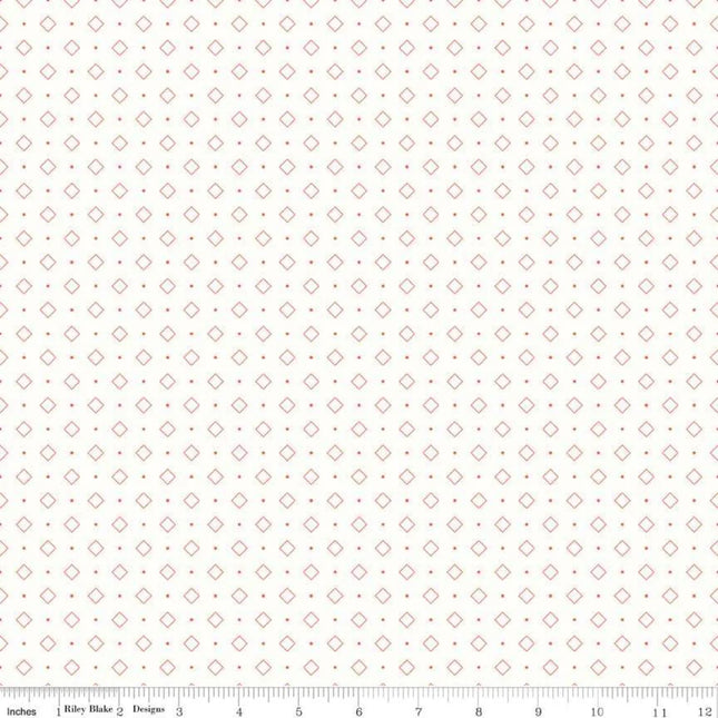 Riley Blake Lori Holt Backgrounds Diamond Coral C6386-CORAL