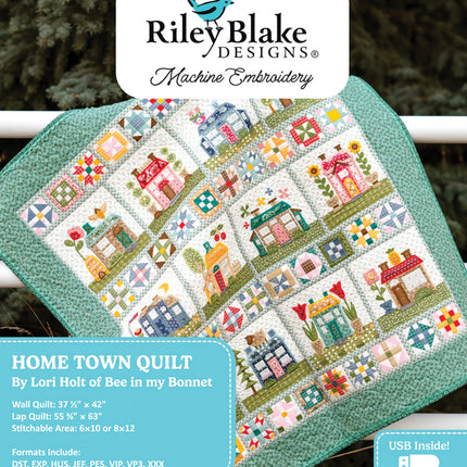 Riley Blake Lori Holt Home Town Quilt Projects-Machine Embroidery USB ME018HTQ24R1