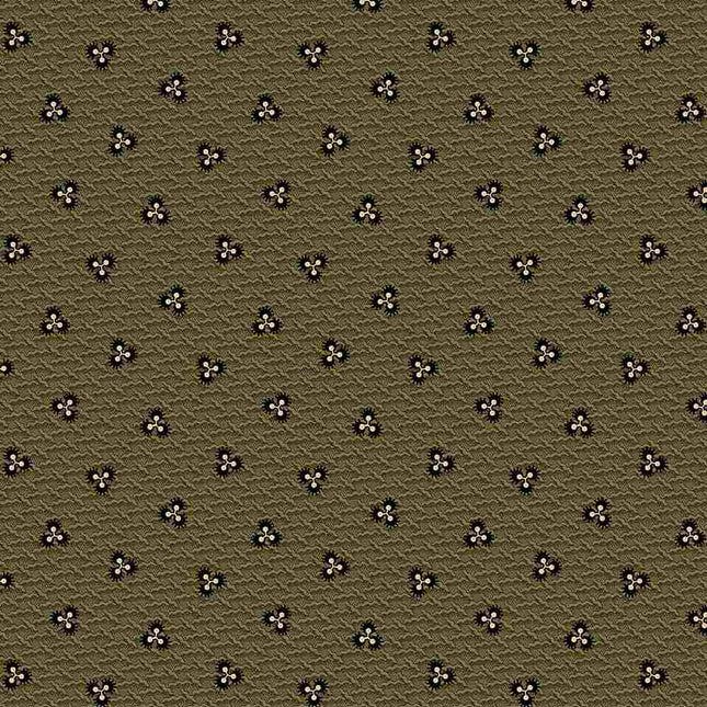 Marcus Fabrics Prairie Dry Goods Green Triangular Flowers